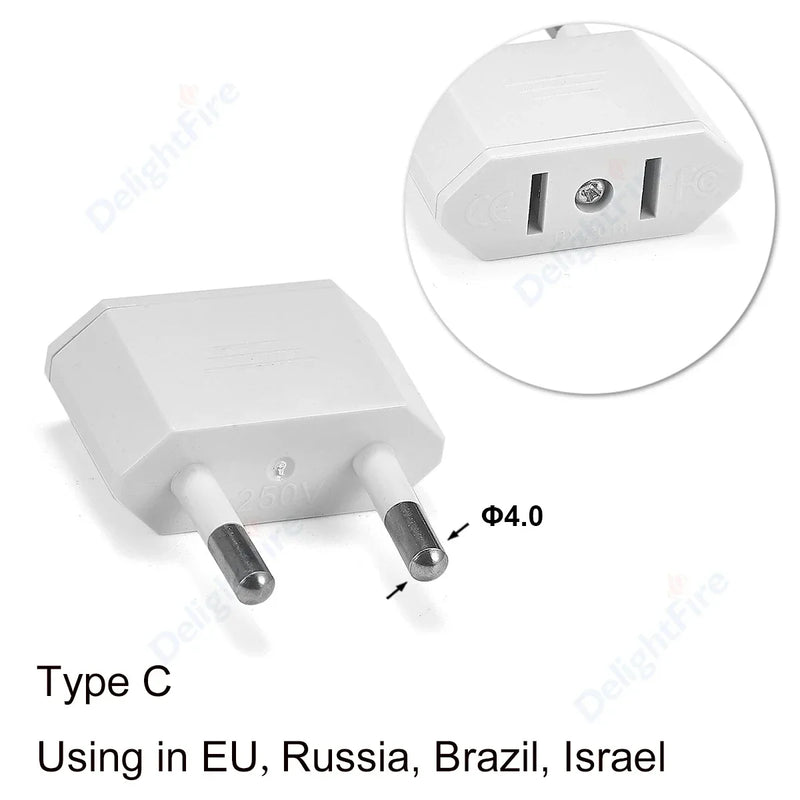 US To EU Plug Adapter Japan Chinese American To Euro European Travel Adapter 2Pin Plug Type C Power Converter Electric Socket