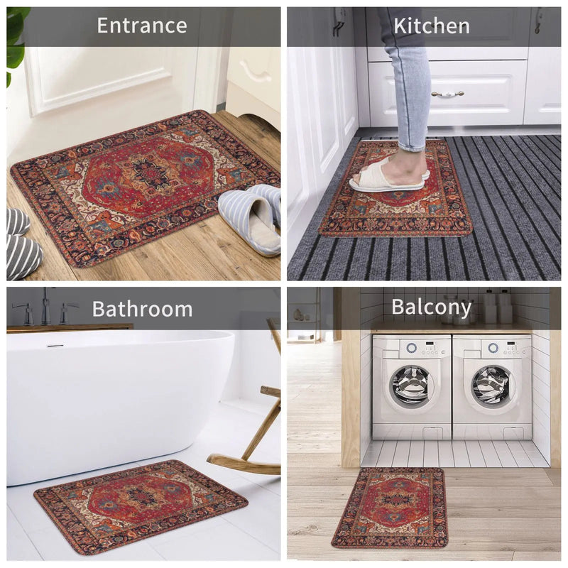 Moroccan Ethnic Decorative Bath Mats Soft Kitchen Mats Home Living Room Carpets Entrance Door Mats Small Rugs