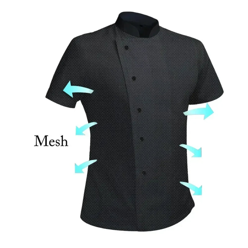 Hotel Short Logo Baker Mesh T-shirt Restaurant Waiter Work Uniform Cook Clothes Coat Breathable Sleeve Chef