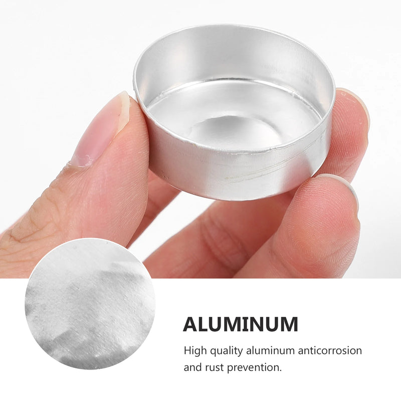 100pcs Candle Cup Case Candle Holding Container Candle Tin Base Empty Aluminum Tea Candle Case Containers Aluminum Candle Tin