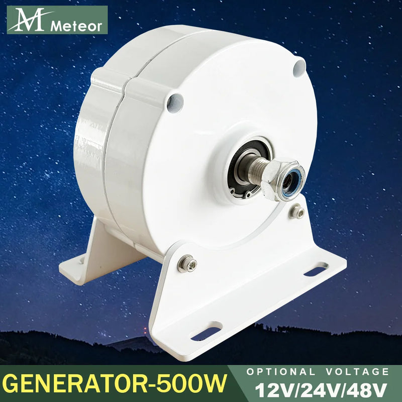 Generators 500W Low Speed 12V 24V 48V 3 Phase Gearless Permanent Magnet AC Alternators for Wind Water Turbine for Home Use Hydro