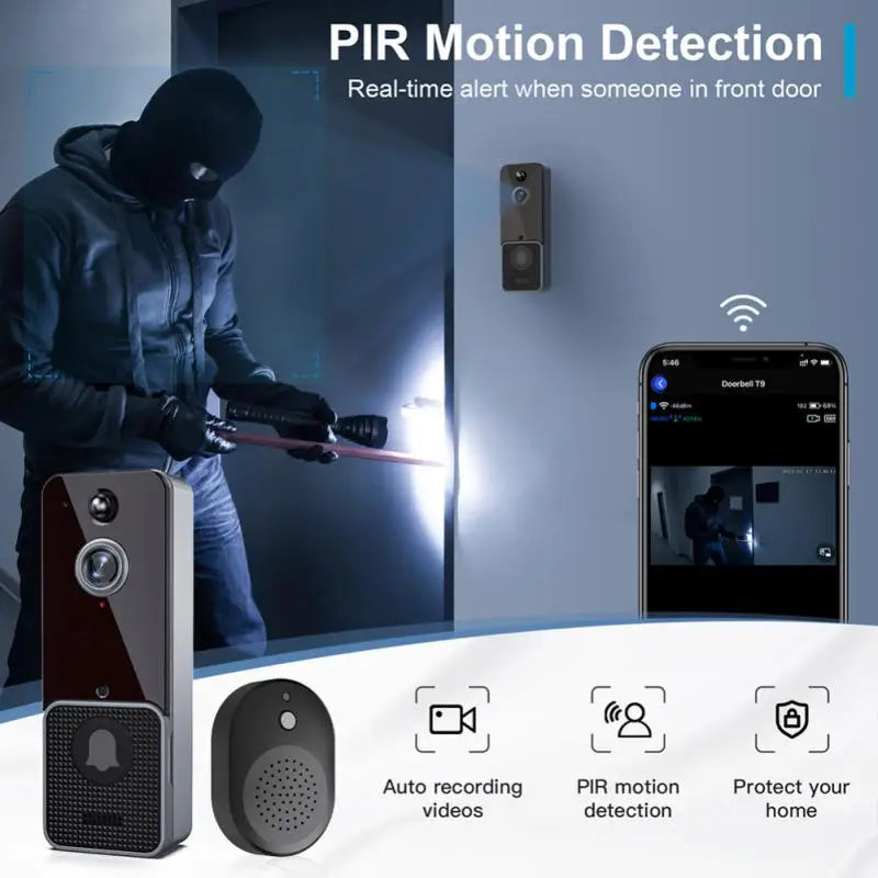 Corui Wireless Smart Video Doorbell Digital Visual Intercom WIFI Remote Home Alarm Door Bell Waterproof Security Camera Monitor