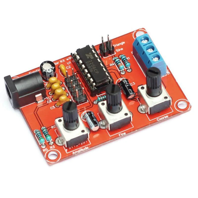 XR2206 Function Signal Generator DIY Kit 1Hz-1MHz High-resolution Sine/Triangle/ Square Wave DC 9-12V Signal Generator Module