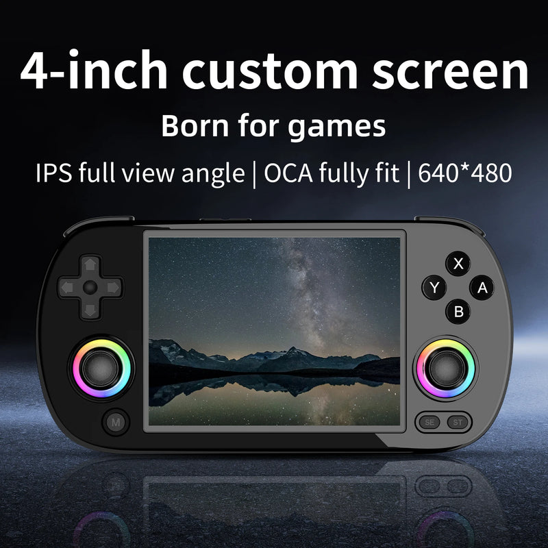 ANBERNIC RG40XX H Handheld Game Console 4'' Screen Linux System Joystick RGB Lighting Effect RG40XXH Video Player Trimui Console