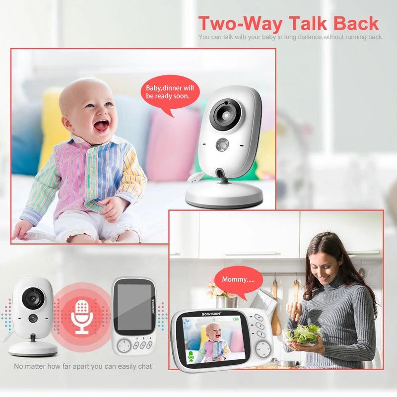 VB603 Video Baby Monitor 2.4G Wireless With 3.2 Inches LCD 2 Way Audio Talk Night Vision Surveillance Security Camera Babysitter