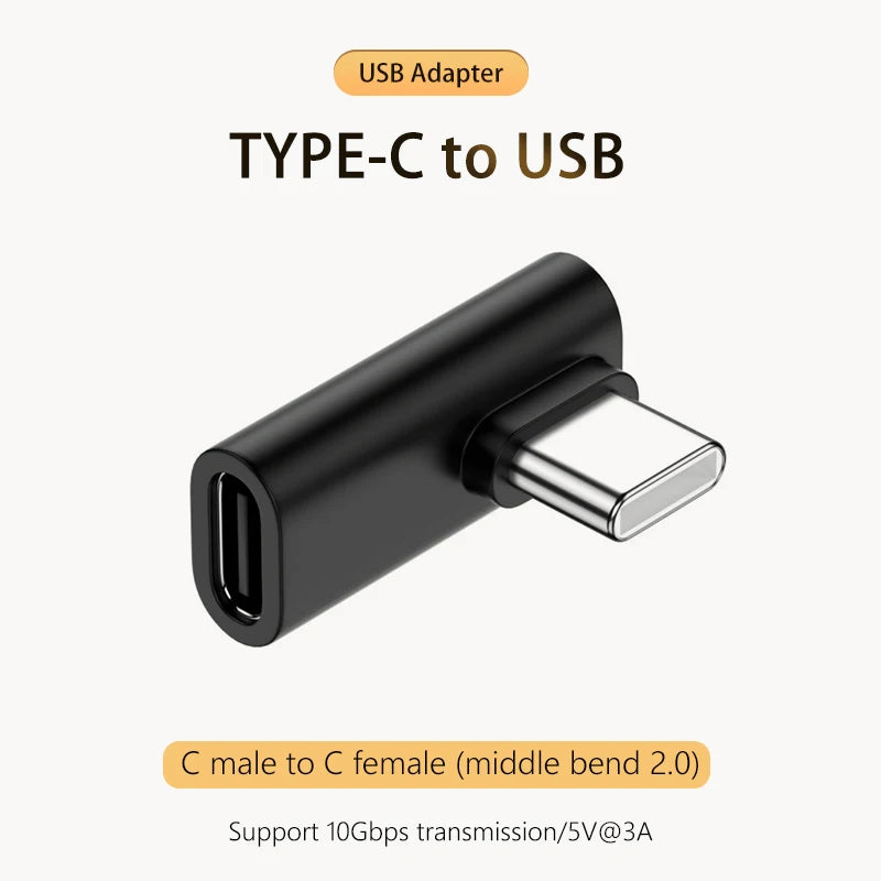 5A Type-C OTG Adapter 240W Fast Charging Data Converter USB 4.0 40Gbps Support 8K 60hz USB C 90/180 Degree Elbow Adapter