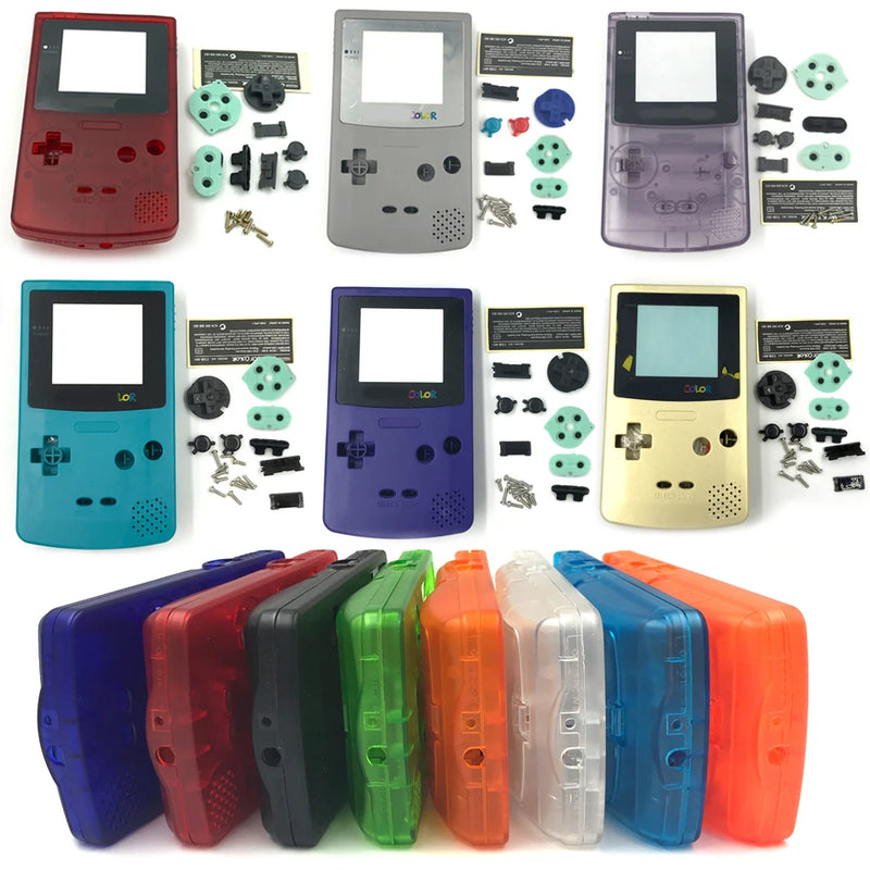 Full set housing shell case replacement pack for Gameboy color housing cover for GBC game console shells case repair button