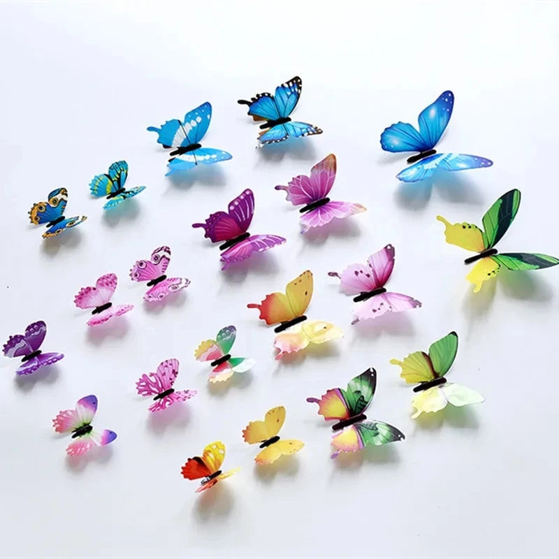 12/36pcs Luminous Butterfly 3D Wall Sticker Bedroom Living Room Window Ceiling Decor Wall Decals Home DIY Glow In Dark Wallpaper