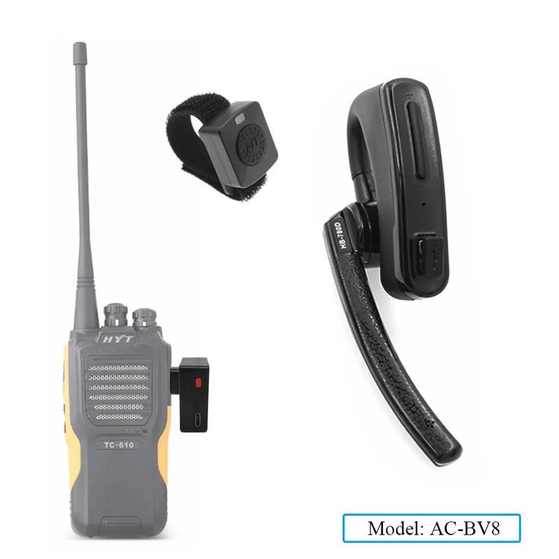 Walkie Talkie Wireless Hands-free PTT Bluetooth Headset Earphone For Baofeng UV-5R UV-82 HYT TC-610 IC-V8 Two Way Radio