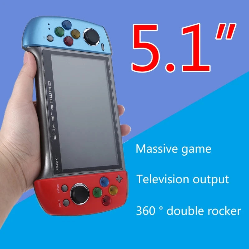 X19 plus Handheld Retro Game Console 5.1 Inch Double-Rocker Classic Game Retro Mini Handheld For PSP Games