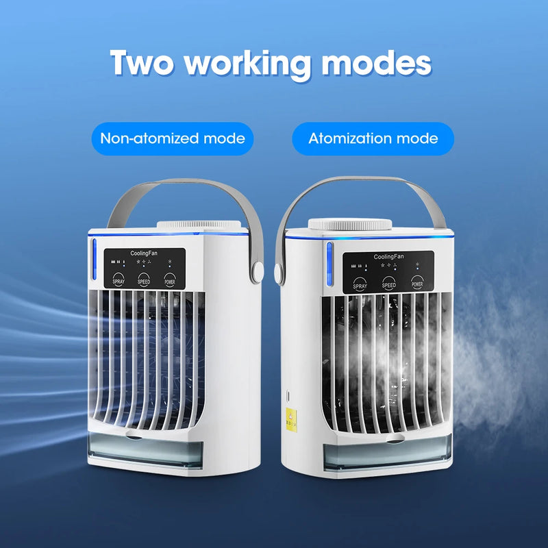 Portable Mini Air Conditioner Air Cooler Fan Water Cooling Fan Spray 3 Gear Wind Humidifier Conditioning Home Cooling Appliances