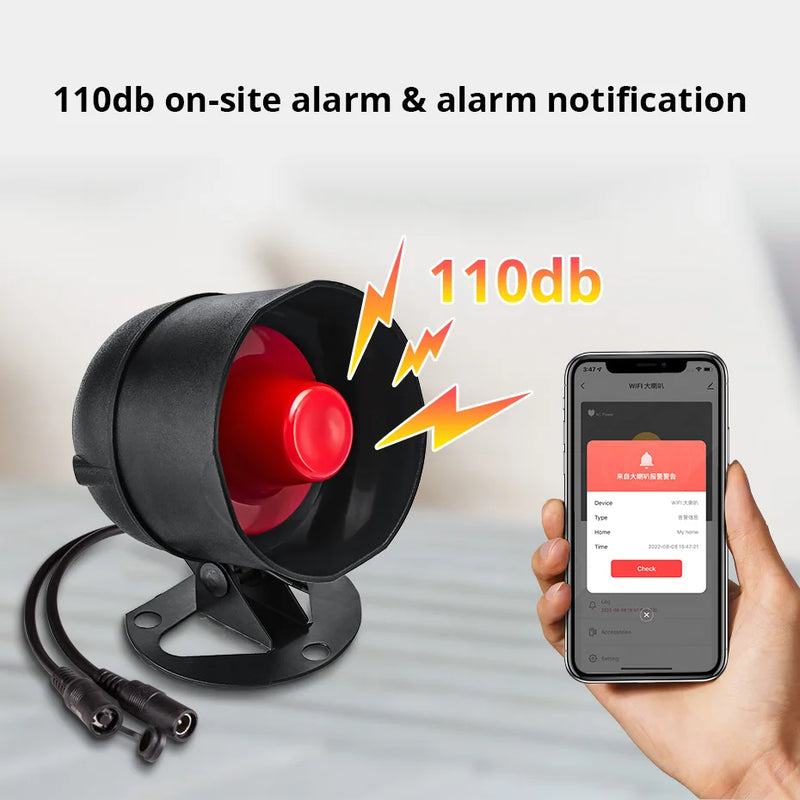 KERUI Tuya WIFI Siren Alarm System Installation Simple Infrared Sensor Connection Remote Control Home Security Protection Set