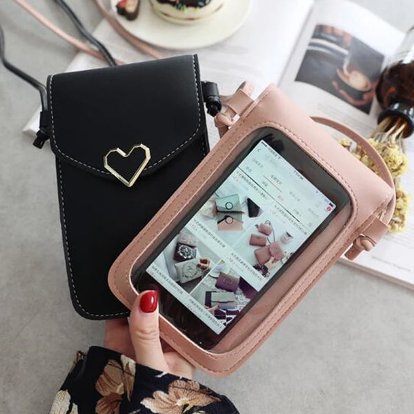 Fashion Ladies Small Crossbody Messenger Bags Touch Screen Cell Phone Purse Women Shoulder Phone Wallet Pu Leather Card Holder