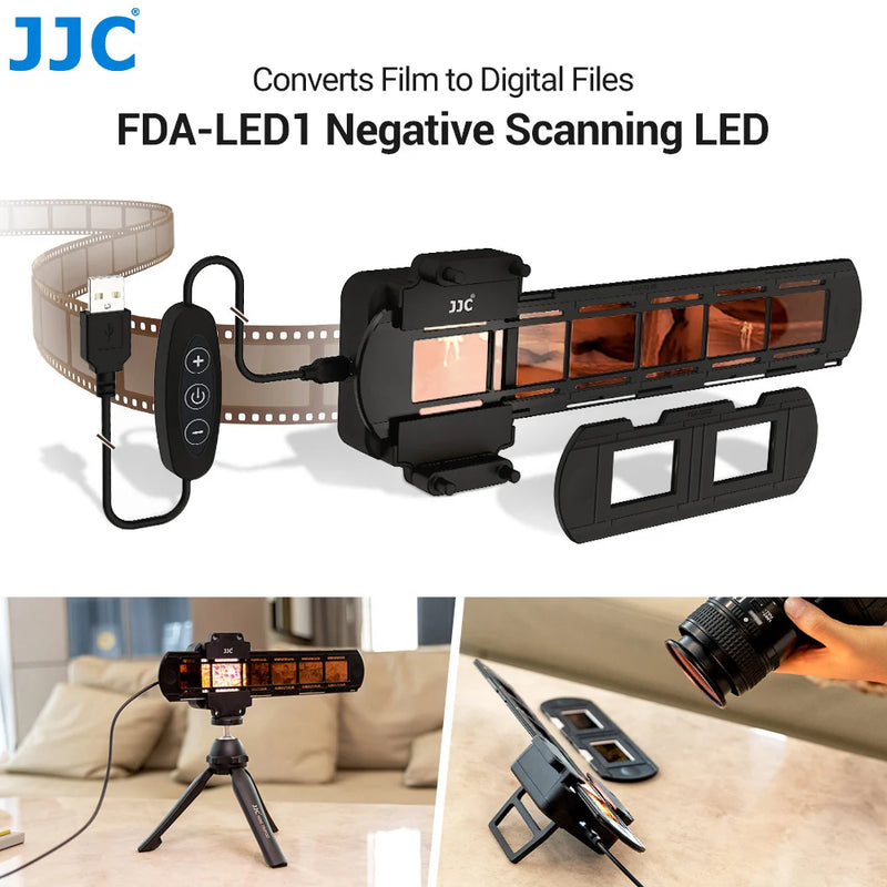 JJC Negatives Scanning LED Light 35mm Film Scanner with Strips & Slides Holder Photo Scanner Film Digital Converter Copier