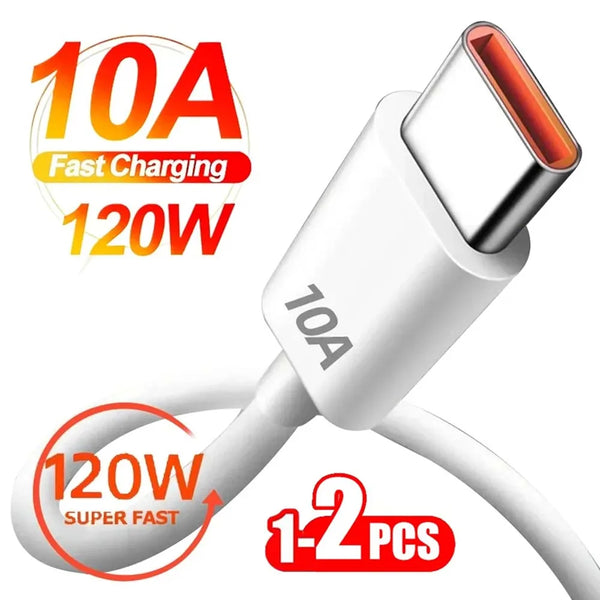 120W USB Type C Cable 10A Fast Charging Wire Mobile Phone USB Line For Huawei 30 Xiaomi Redmi Samsung POCO USB C Data Cable Cord