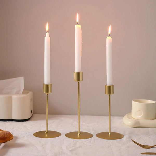 European Style Metal Candle Holders Candlestick Exquisite Wedding Table Candle Stand Black Gold Candlestick Home Decoration