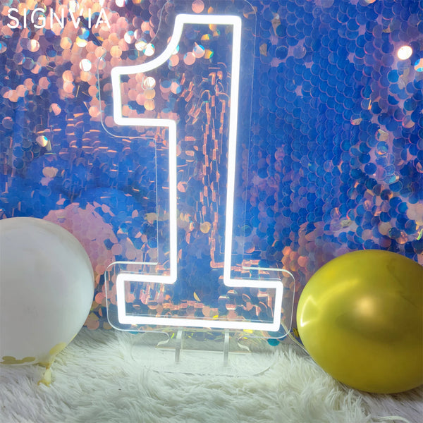 40cm 0-9 Wedding Numbers Neon Lights Sign Birthday Home Decor Room Decoration Night Lights Bedroom Neon Lamps Led Luminous Signs