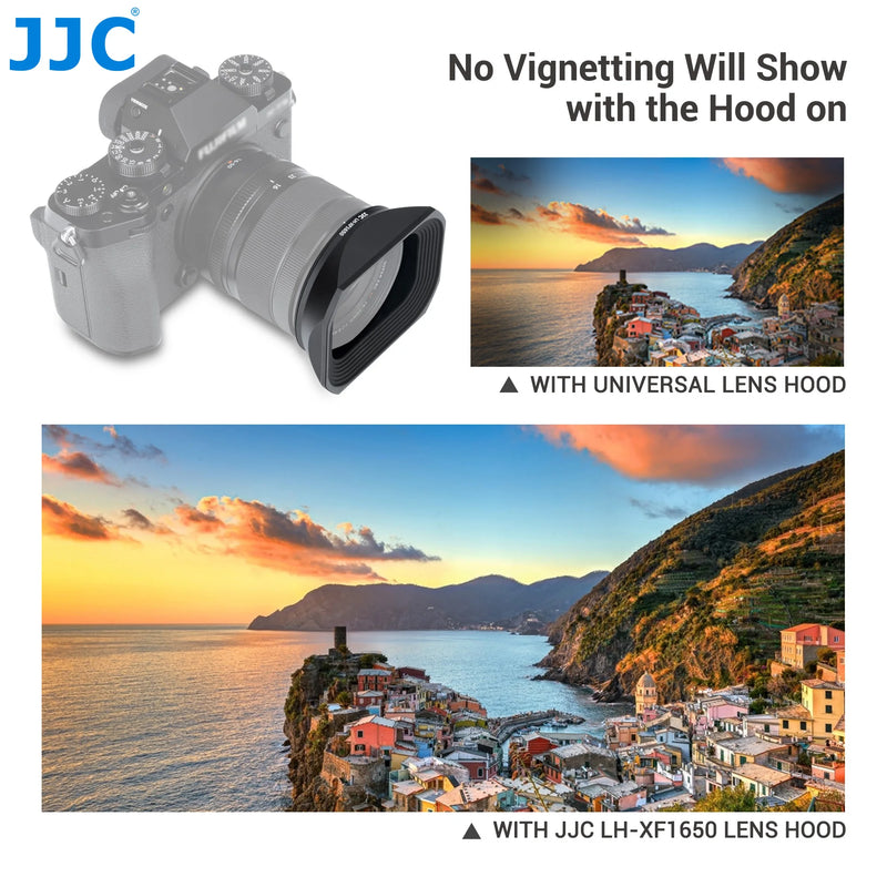 JJC Lens Hood Metal Square Bayonet for Fujinon Fuji XF16-50mm F2.8-4.8 R LM WR Lens Lens Hood Shade With Lens Hood Cap