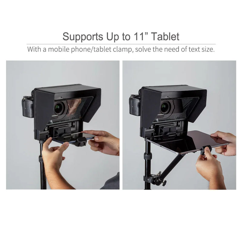 FEELWORLD TP10 Teleprompter for iPad Tablet DSLR Camera Smartphone Shooting Compatible with iOS/And /Android Portable Folding