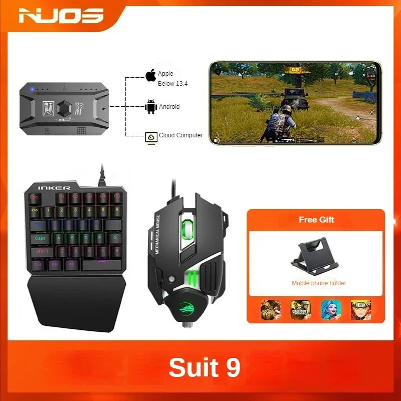 M1 Pro Mobile Game Controller 4 in 1 Mouse Keyboard Adapter Converter BT V5.0 Programmable Adapter Support IOS Android System