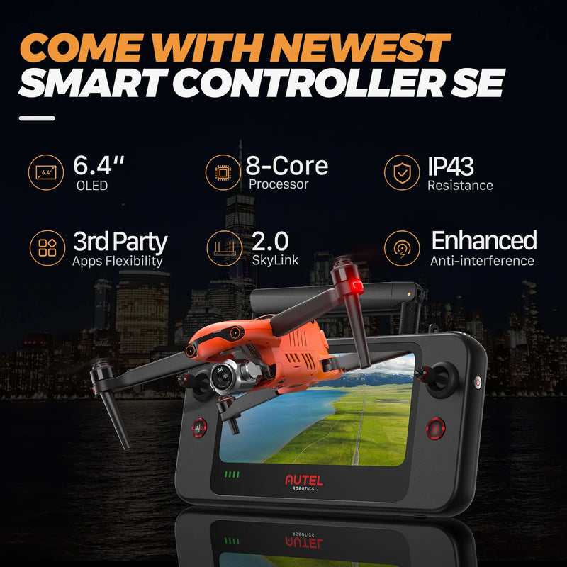 Autel Robotics EVO II Pro V3 Camera Drone 2023 Newest 12-bit A-Log Drone Rugged Bundle with 6.4inch Smart remote SE In Stock