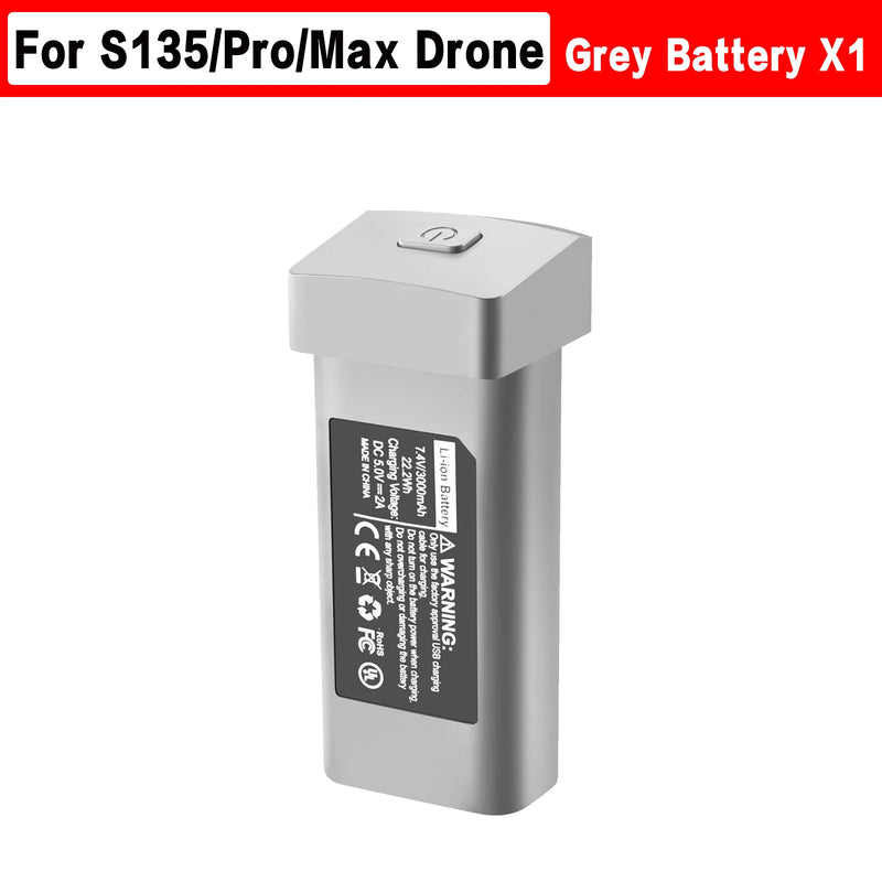 S135 Drone Battery 7.4V 3000mAh Original Battery For S135 PRO Propeller Parts Obstacle Avoidance S135MAX Dron Battery USB Blades