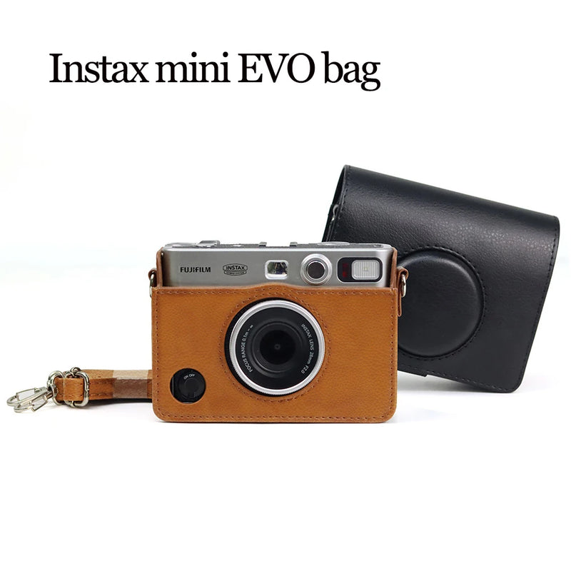 New PVC PU Leather Protection Bag Case Cover For Fujifilm Instax Mini EVO Instant Film Photo Camera with Shoulder Removable Stra