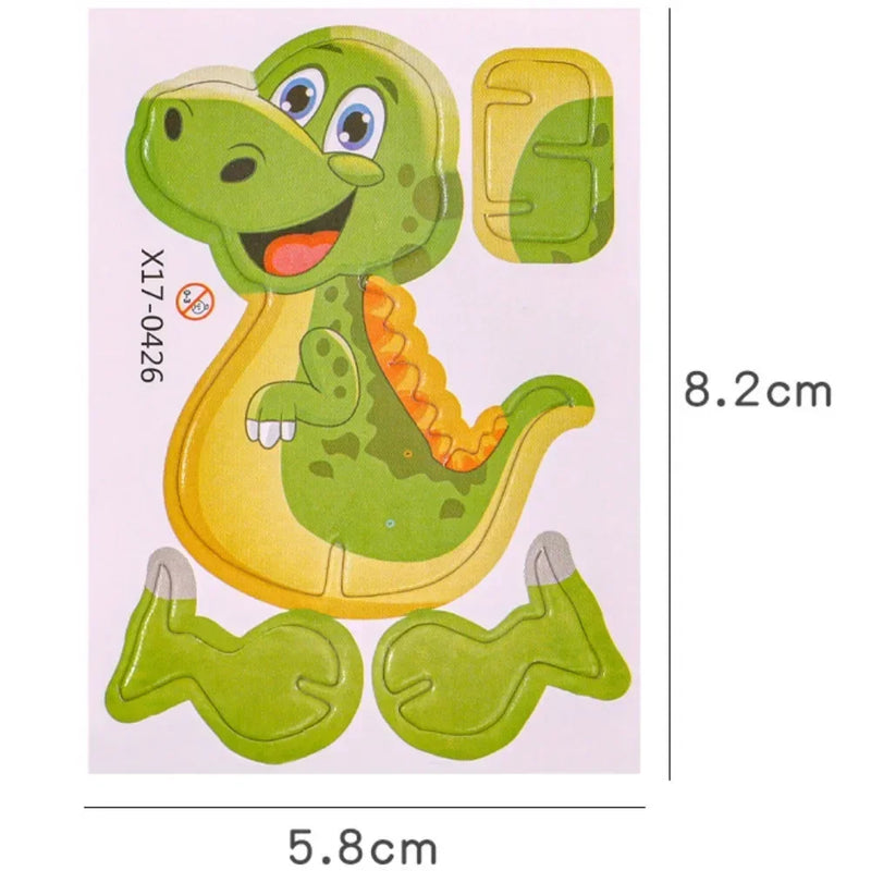 1pc Children's 3D DIY Puzzles Cute Cartoon Dinosaur Puzzle for Early Childhood Education Game Gift Toys