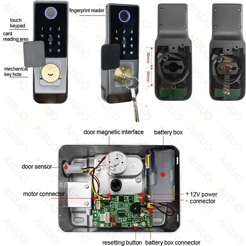 TUYA WIFI outdoor waterproof smart lock fingerprint biometric digital lock with remote control electronic lock smart door lock