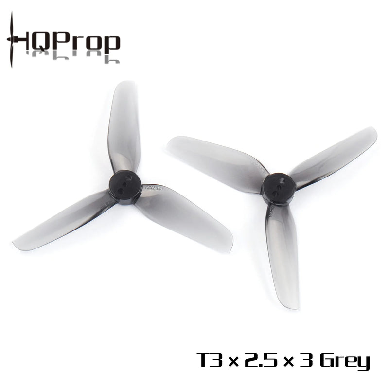 10Pairs(10CW+10CCW) HQPROP T3X2.5X3 Grey 3025 3-Blade PC Propeller for RC FPV Freestyle 3inch Toothpick Micro Drones DIY Parts