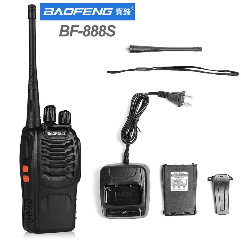 1/2Pack Baofeng BF-888S walkie talkie 888s UHF 400-470MHz 16Channel Portable two way radio with earpiece bf-888s transceiver T20