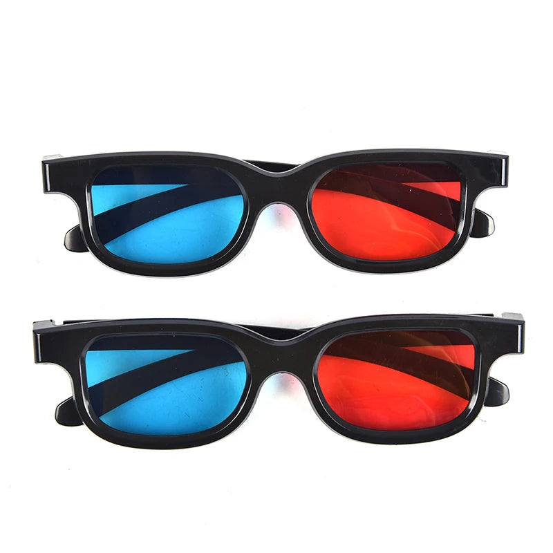 1pc High Quality Black Frame Red Blue Universal 3D Glasses For Dimensional Anaglyph Movie Game DVD Black 3D Glasses Plastic