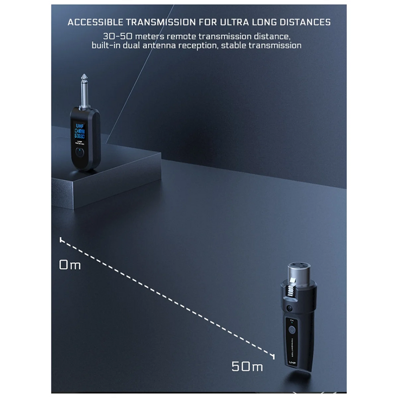 New Wireless Microphone UHF Wireless XLR Transmitter and Receiver for Dynamic Microphones  o Mixers PA Systems