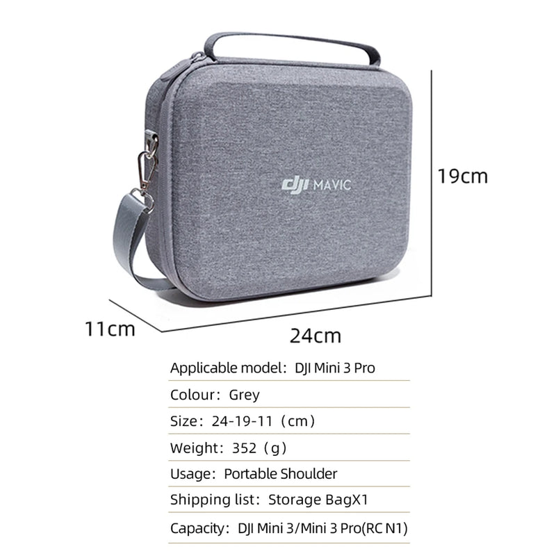 Portable Mini 3 Carrying Case Hard EVA Storage Shoulder Bag Remote Controller Battery Handbag for DJI Mini 3 Drone Accessories