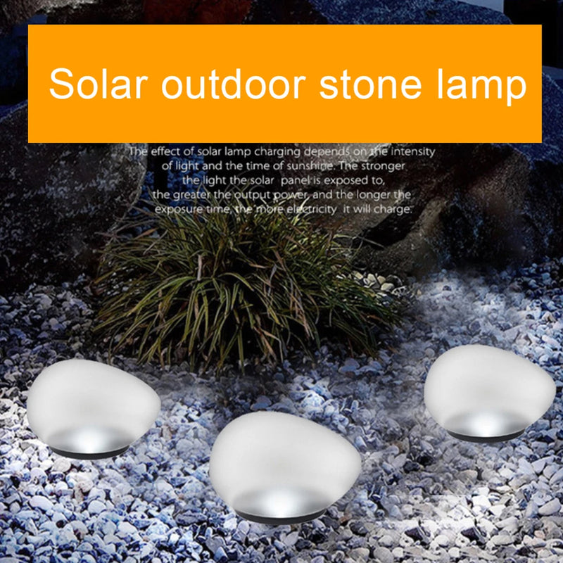 Solar Cobble Stone Lamp Glow Cobble Stone IP55 Waterproof Outdoor Landscape Light for Park Balcony Floor Light Garden Decoration