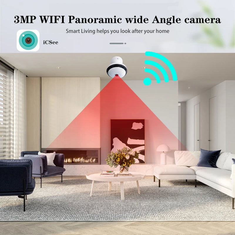 Mini 360 Degree Panoramic WiFi Camera 2MP 3MP Two-Way Voice HD Smart Home Security Protection CCTV Surveillance IP Cameras