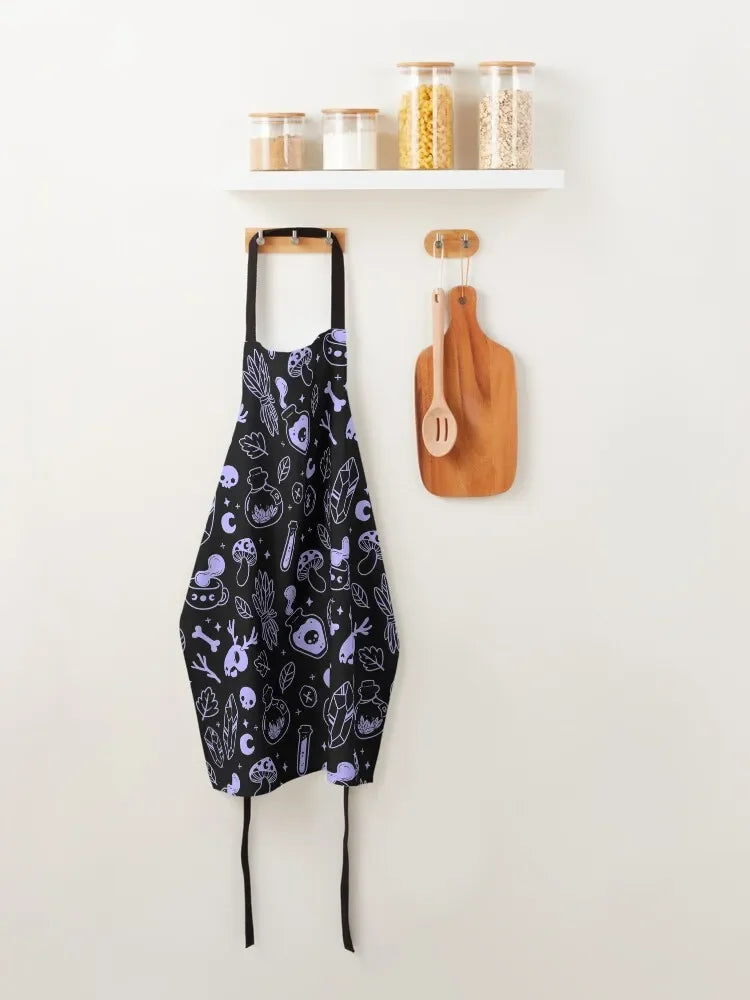 Witchy Ingredients // Black and Purple | Nikury Apron Waiter Uniforms Men gift cookings for women Kitchen on the wall Apron