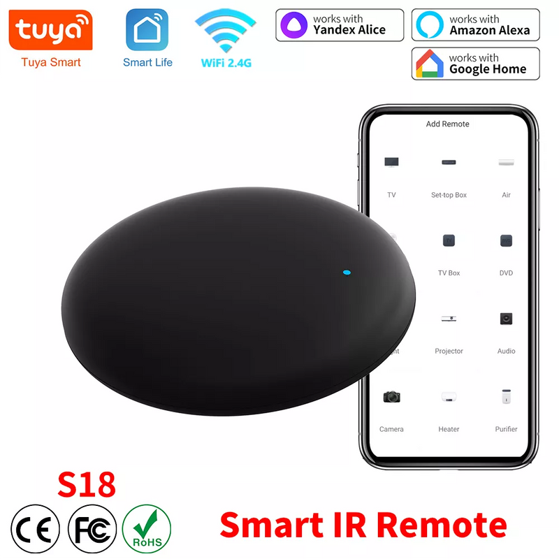 Tuya WiFi  IR Remote Control for Smart Home for TV Air Condition works with Alexa Google Home Yandex Alice