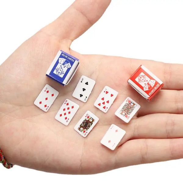 54 Cards/set Mini Poker Playing Cards Random Funny Models Poler Cute Board Games Table Game Poker Card Outside Playing