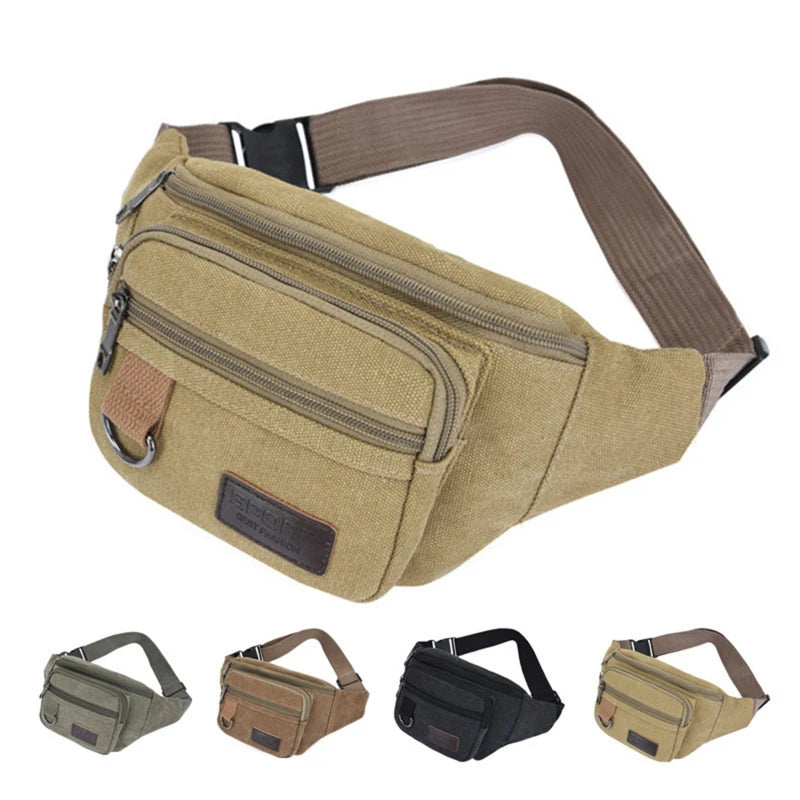 Men's Waist Bag Fashionable Casual Large Capacity Phone Wallet Sports Tourism Cycling Multi-functional Male's Shoulder Bags