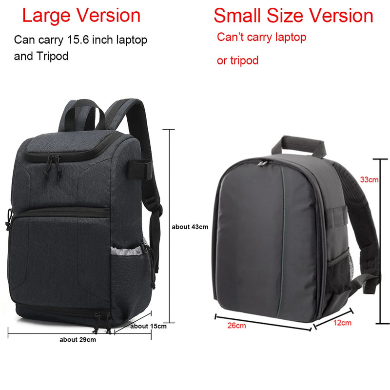 Waterproof DSLR Camera Bag Photo Cameras Backpack Portable Travel Tripod Lens Pouch Video Bag for DSLR Camera Tablet PC Laptop