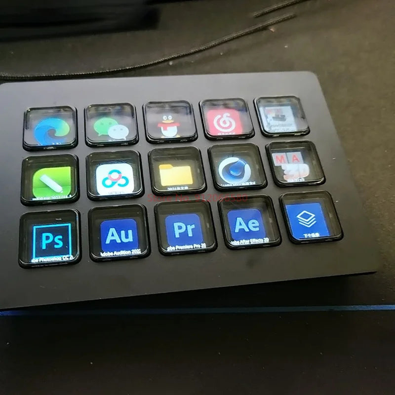 Stream Deck Visual Keyboard Lcd Button 15 Keys Live Content Creation Controller Custom Button For Windows/macos/android/ios Gift