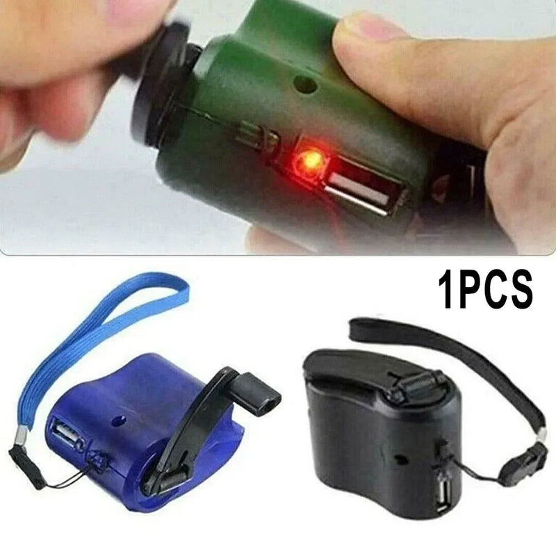 1PCS Hand Crank Phone Charger ABS 300MA-600MA 5.5V 180mm Rope Length Mini Manual Generator For Travel Outdoor Activities