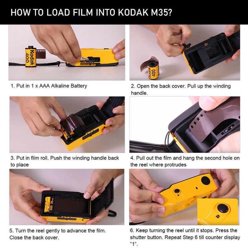 Kodak M35 Film Camera Non-Disposable Original Retro Film Machine Manual Replaceable Reusable Film Camera With Flash Function