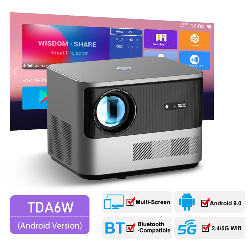 ThundeaL TDA6 Full HD Projector 1080P 2K 4K Video Home Theater Auto Focus 5G WiFi Android Projector TDA6W 3D Portable Proyector