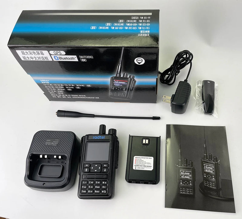 Radtel RT-490 GPS Blutooth APP Amateur Ham Two Way Radio 256CH Air Band Walkie Talkie USB-C VOX SOS LCD Police Scanner Aviation