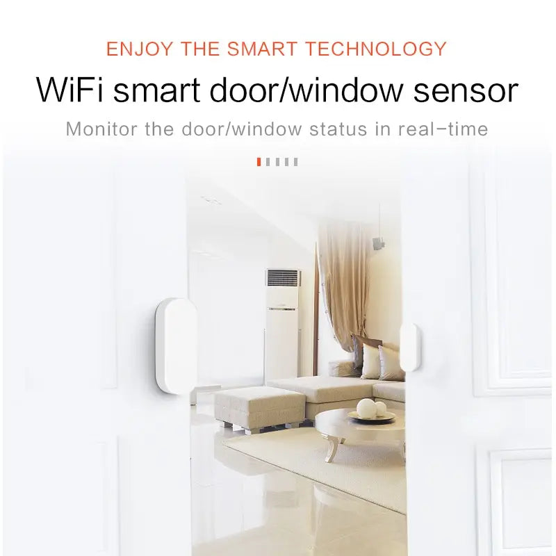 Tuya Smart WiFi Door Sensor Open Close Detector Smartlife App Control Notification Compatible with Alexa Google Home