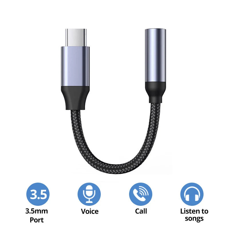 USB Type C to 3.5mm Earphone Jack Digital Audio Adapter Converter for Sumsang Xiaomi Redmi Poco Pixel LG 3 5 mm Audio Aux cable