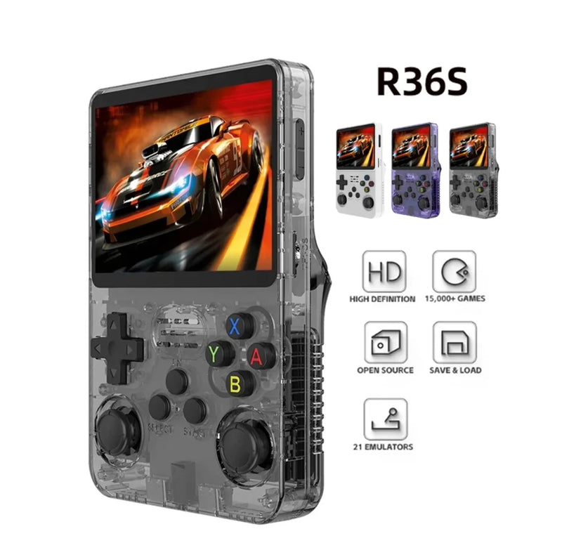 NEW R36S Retro Handheld Game Console Linux System 3.5 Inch IPS Screen Portable Pocket Video Player 64GB 128GB Games Kid Gift