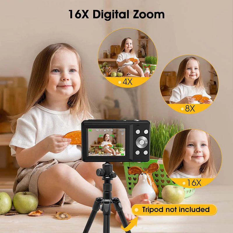 Children's Portable Digital Camera 44 Million High-definition Pixel Point-and-shoot Camera Vlog Shooting Tool USB Charging